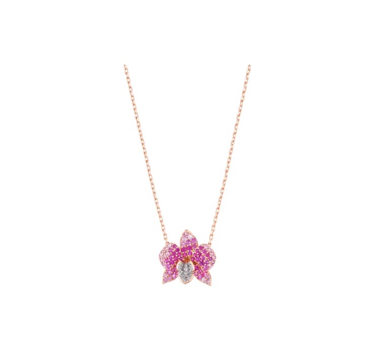 Sapphire Orchid Necklace