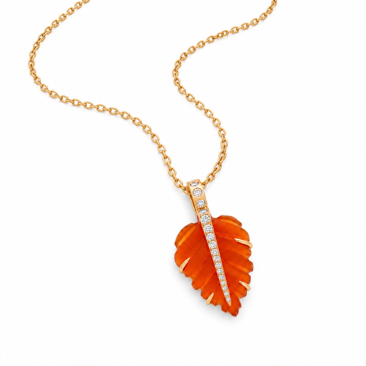 Agate Leaf Design Necklace